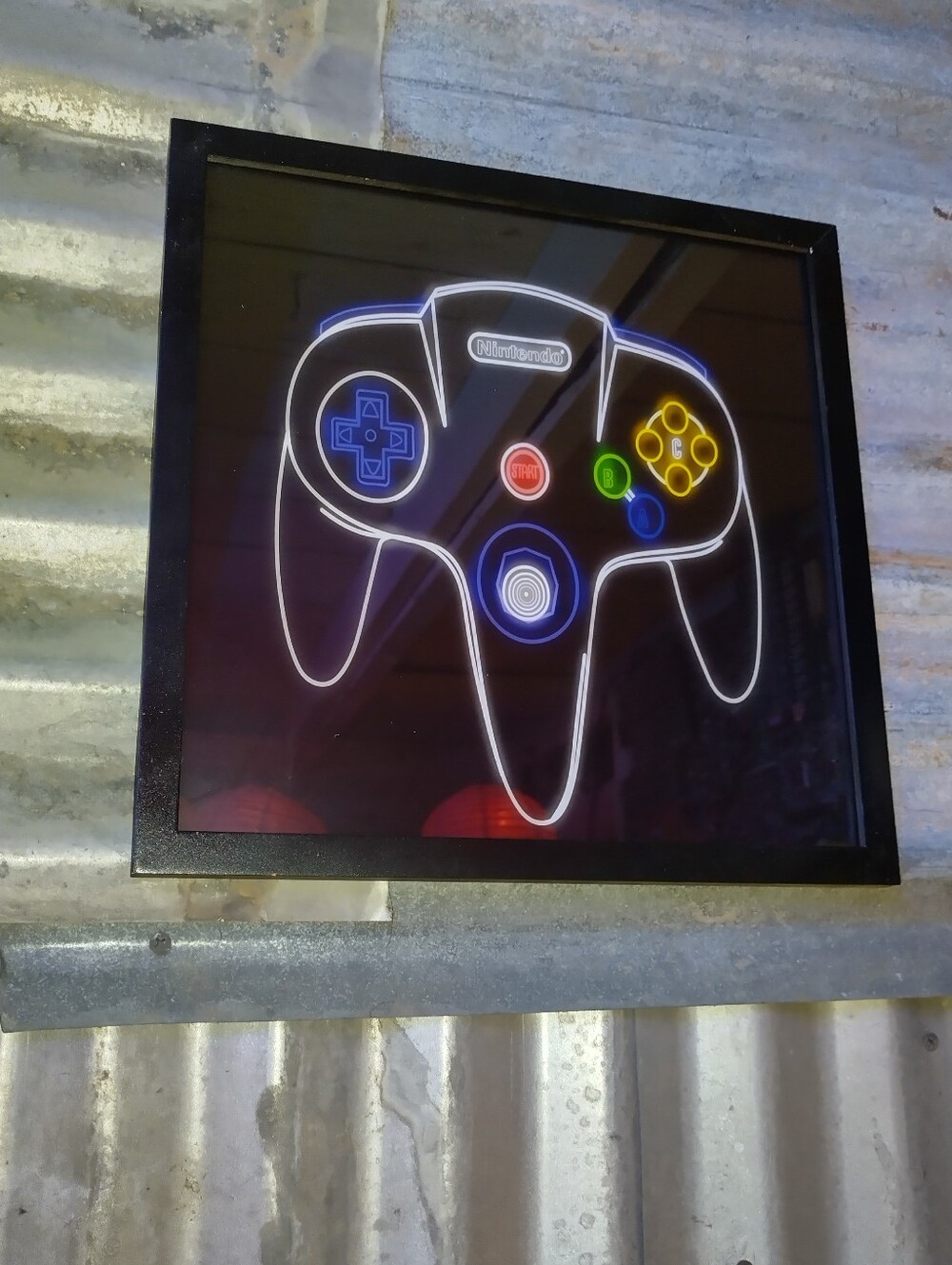 Neon Nintendo 64 N-64 Controller Framed Art Print By Neon Nicho